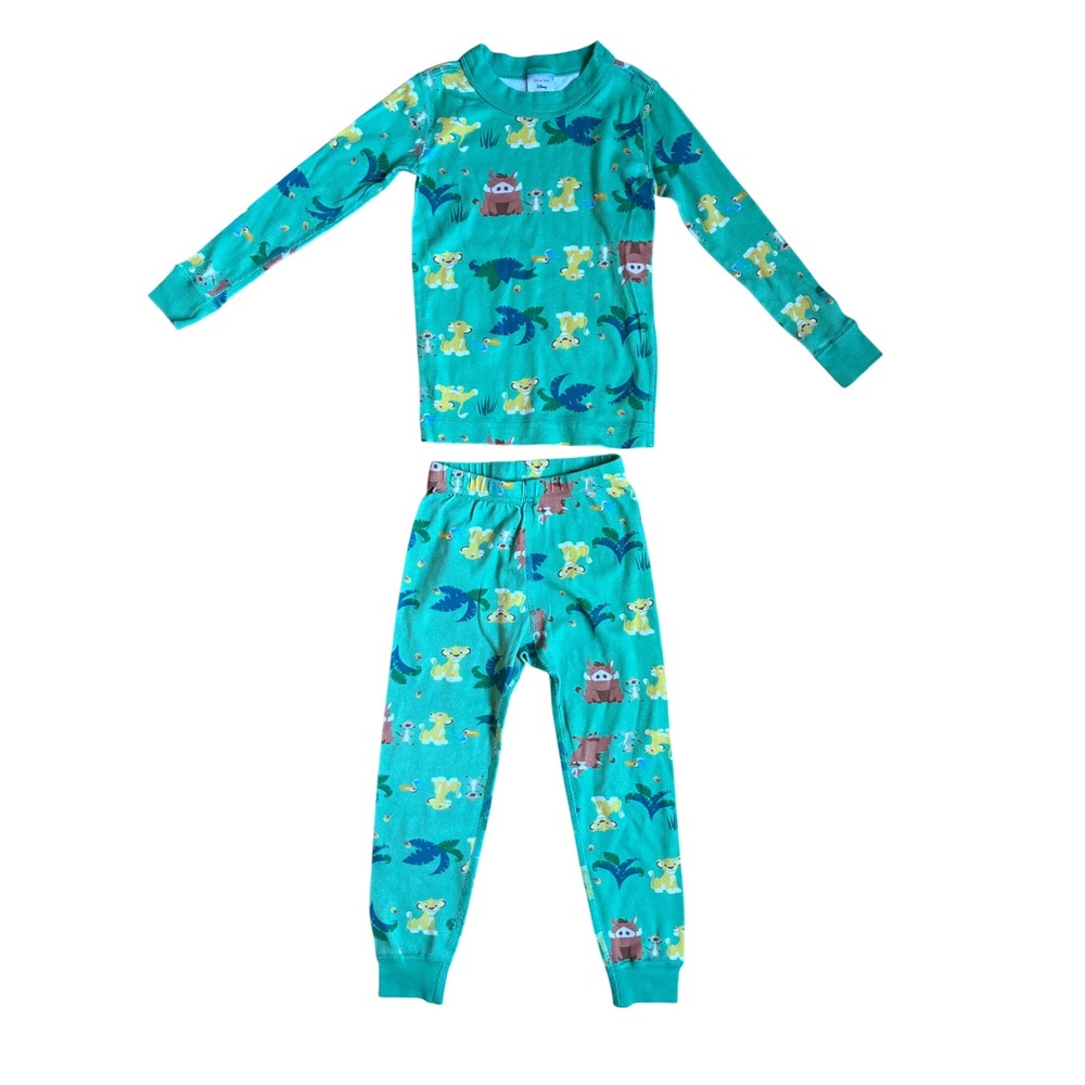 Hanna Andersson Disney Lion King Simba Organic Pajamas Set Green US 4 100cm